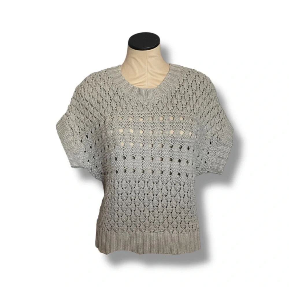 Apt.9 Light Gray Open Stitch Pullover Sweater NWT - Picture 1 of 7